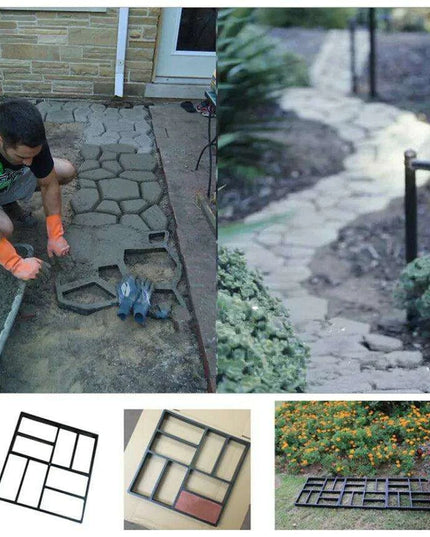 DIY Garden Pathway Mold for Paving Stones - Create Custom Walkways with Manually Crafted Concrete Slabs