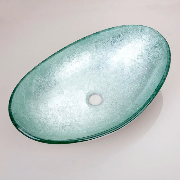 Luxury Oval Glass Bathroom Sink Set with Contemporary European Design