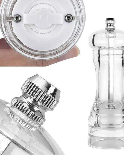 Versatile Clear Acrylic Pepper Mill with Adjustable Grinding Settings