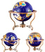 Gemstone-Accented 22cm World Globe with Contemporary Metal Stand
