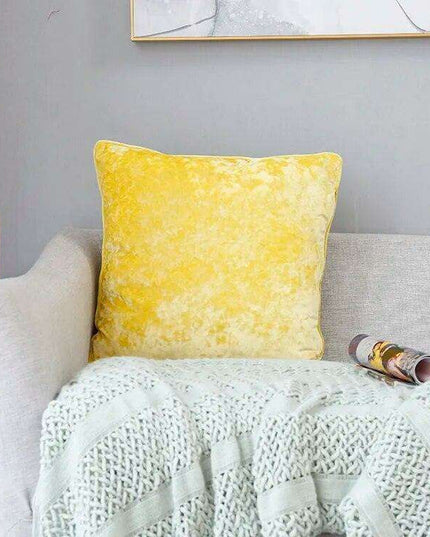 Plush Golden Velvet Pillow Cover Set - Perfect for Home, Vehicle, and Office Elegance