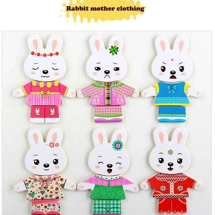 Charming Bear Adventure Dress-Up Wooden Puzzle Set