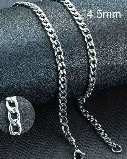 Sleek Urban Style: Men's Black and Gold Stainless Steel Link Necklace