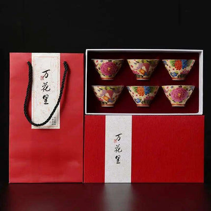 Exquisite Enamel and Silver Kungfu Tea Set - Heritage Elegance Collection
