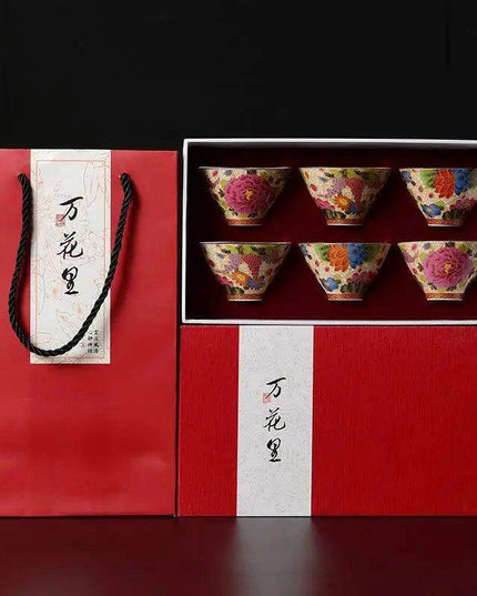 Exquisite Enamel and Silver Kungfu Tea Set - Heritage Elegance Collection