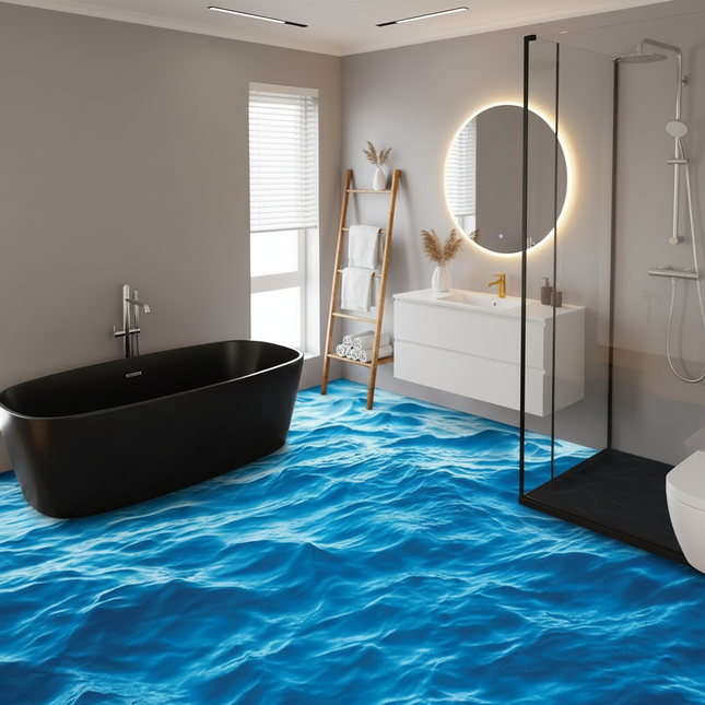 3D Ocean Waves PVC Floor & Wall Mural