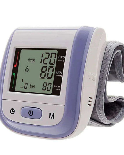 Portable Automatic Wrist Blood Pressure Monitor with Heart Rate Monitoring - Easy-to-Use Design