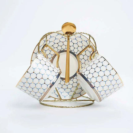 Nordic Elegance: Luxury Bone China Coffee Cup Set with Saucer & Spoon - 200ml British Porcelain Drinkware for Gifting