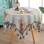 Exquisite Embroidered Fringe Lace Tablecloth