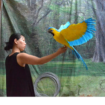 large 65x100cm blue&yellow feathers parrot model foam&feathers spreading wings bird handicraft,garden decoration gift a2692 large-65x100cm-blue-yellow-feathers-parrot-model-foam-feathers-spreading-wings-bird-handicraft-garden-decoration-gift-a2692