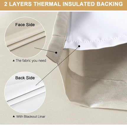 MAKEHOME Thermal Blackout Curtains - White, Energy Efficient Drapes