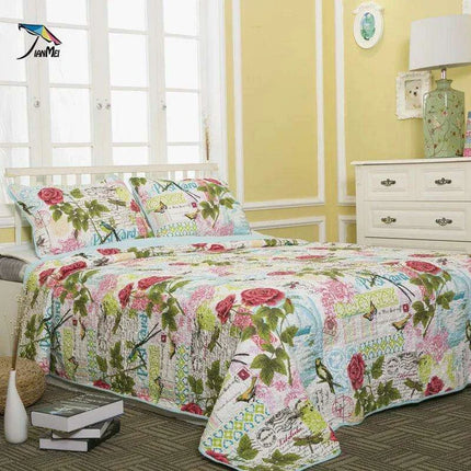 100% Cotton Queen Quilted Bedspread Set