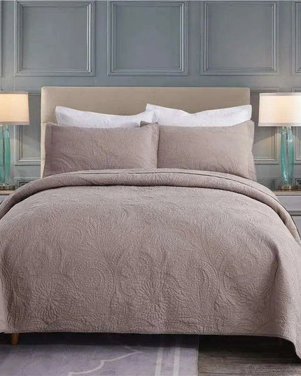 Reversible Ultra Soft 100% Cotton Bedspread Ensemble with Pillow Shams – Chic All-Season Quilted Bedding Set (3/5 Pieces)