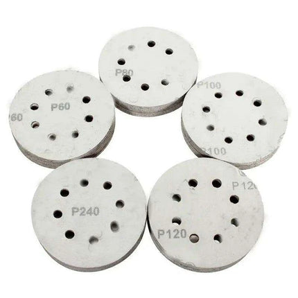 125mm Premium Sanding Discs Set - 100 Assorted Grits with 8-Hole Design for Polishing and Buffing