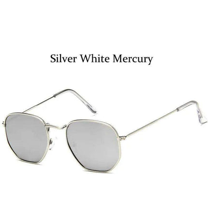 Chic Hexagonal Sunglasses with UV Protection and Timeless Style