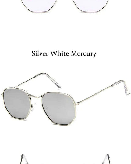 Chic Hexagonal Sunglasses with UV Protection and Timeless Style