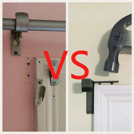 Easy Install Curtain Rod Bracket Kit - Set of 2 for Hassle-Free Hanging
