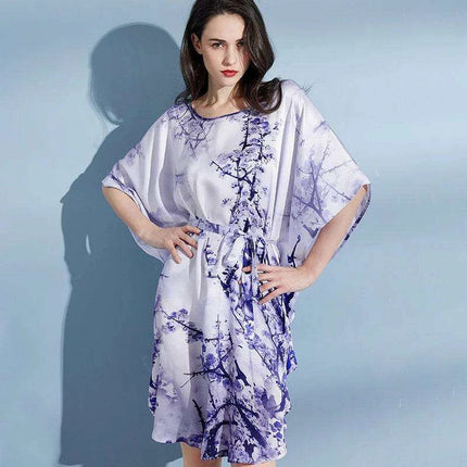 Silk Elegance: Luxurious 100% Pure Silk Nightgown Robe for Women