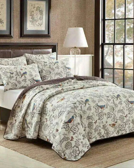 100% Cotton Queen Quilted Bedspread Set