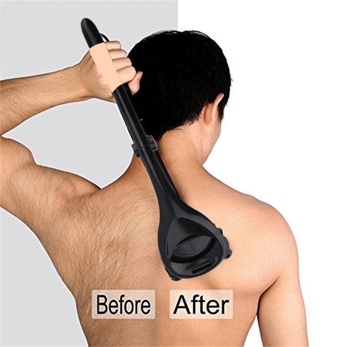 Advanced Men's DIY Back & Body Shaver Kit with Exfoliating Brush & Spare Blades