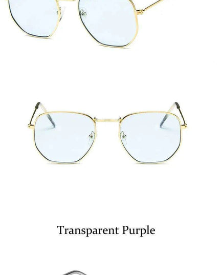 Chic Hexagonal Sunglasses with UV Protection and Timeless Style