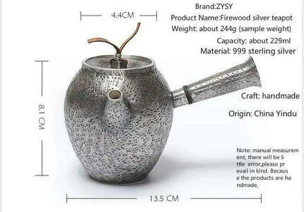 Luxurious Sterling Silver Tea Set with Artistic Cloisonne Accents and Advanced Filtration for an Elevated Tea Experience