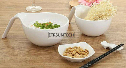 30-Piece Elegant Melamine Ramen Bowls Set with Comfortable Handles for Soup and Rice