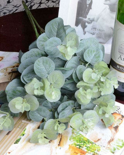 Eucalyptus Elegance: Luxurious Silk Floral Bouquet with 16 Stems