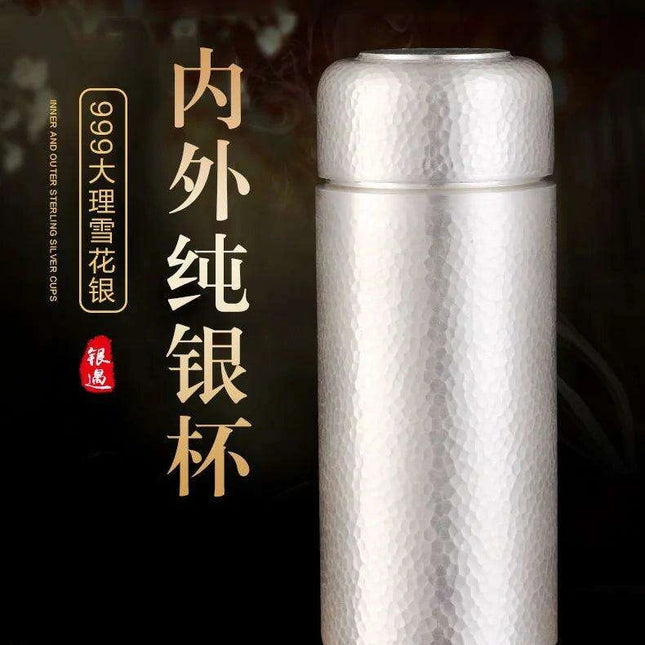 Elegant Handcrafted Sterling Silver Insulation Cup