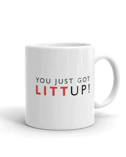 Customizable "You Just Got Litt Up!" 11 oz White Ceramic Coffee Mug