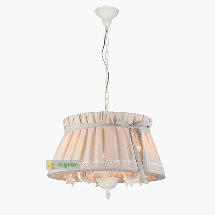 Sophisticated Blush Pink LED Chandelier – Stylish Fabric Shade Lighting for Every Room