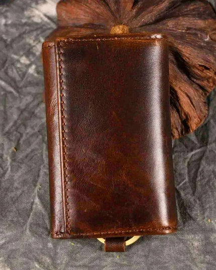 Elegant Leather Men's Multifunctional Wallet Set with Key Organizer and Remote Holder