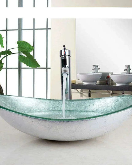 Elegant European Inspired Oval Glass Sink Set for Modern Bathrooms