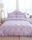 PURPLE / Full 1.5M Bed 4pcs / Bed Skirt Style