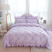 PURPLE / Full 1.5M Bed 4pcs / Bed Skirt Style