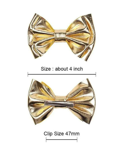 Chic Vintage Gold Hair Bows Collection - Stylish Accessories for Trendy Kids