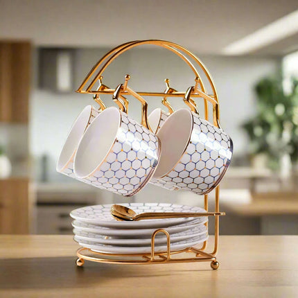 Nordic Elegance: Luxury Bone China Coffee Cup Set with Saucer & Spoon - 200ml British Porcelain Drinkware for Gifting