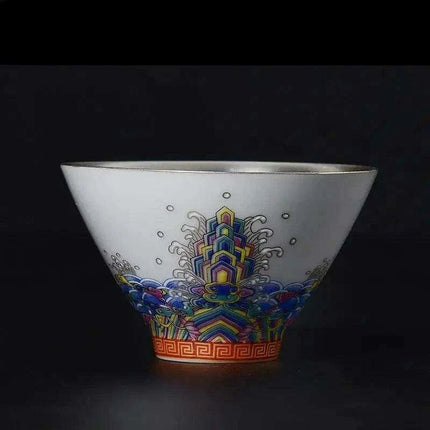 Exquisite Enamel and Silver Kungfu Tea Set - Heritage Elegance Collection