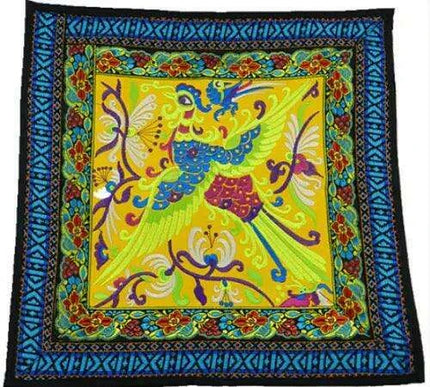 Chinese Handmade Ethnic Phoenix Embroidered Pillow Case