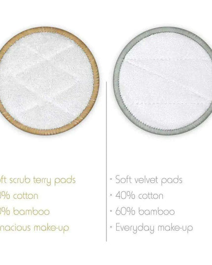 Eco-Friendly Velvet & Bamboo Charcoal Makeup Remover Pads Set