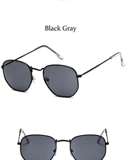 Chic Hexagonal Sunglasses with UV Protection and Timeless Style