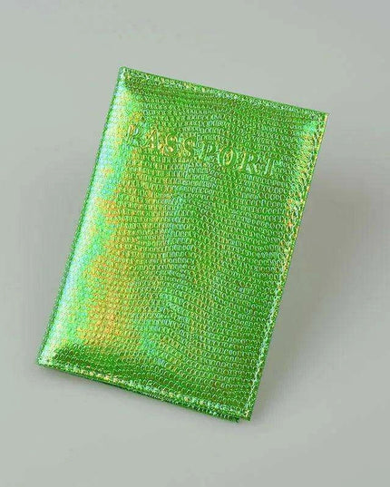 Stylish PU Leather Passport Case with Charming English Word Designs - Essential Travel Companion