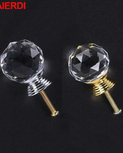 Exquisite Diamond-Cut Crystal Glass Cabinet Knobs for a Stylish Home Upgrade