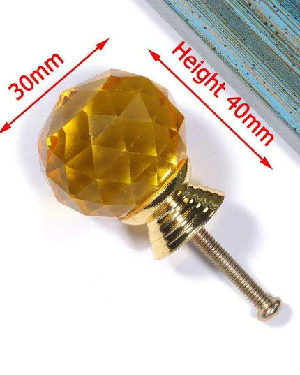 30mm Colorful Crystal Glass Drawer Pulls for Elegant Home Enhancement