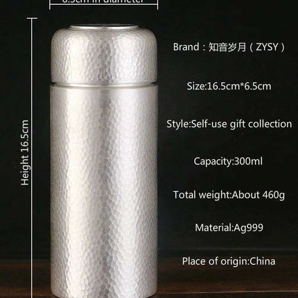 Elegant Handcrafted Sterling Silver Insulation Cup