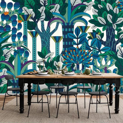 Très Elite 3D Nostalgic Rainforest Plants Wallpaper - Vibrant & Durabl - Copy