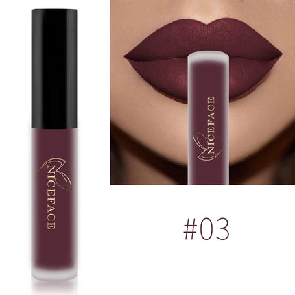 NICEFACE Matte Liquid Lipstick Waterproof Long Lasting Lip Gloss Tint Sexy Red Nude Purple Metallic Lipsticks Makeup Cosmetics niceface-matte-liquid-lipstick-waterproof-long-lasting-lip-gloss-tint-sexy-red-nude-purple-metallic-lipsticks-makeup-cosmetics