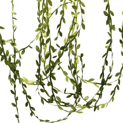 Lush Green Silk Leaf Garland - 10 Meters for Elegant Home Decor and Creative Crafts