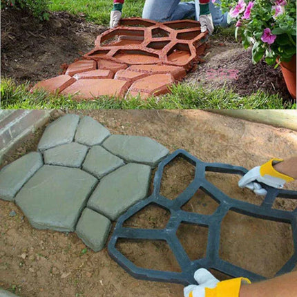 DIY Garden Pathway Mold for Paving Stones - Create Custom Walkways with Manually Crafted Concrete Slabs