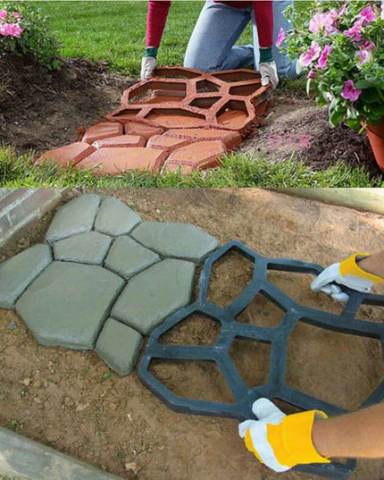 DIY Garden Pathway Mold for Paving Stones - Create Custom Walkways with Manually Crafted Concrete Slabs